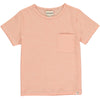 Peach tee, short sleeve, with small front pocket