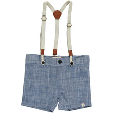  CAPTAIN Navy Heathered Shorts with adjustable straps