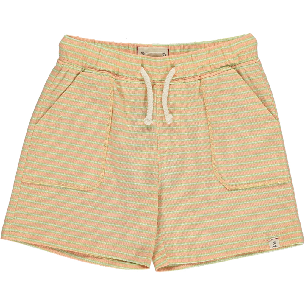 TIMOTHY Peach/Green Stripe Pique Shorts
