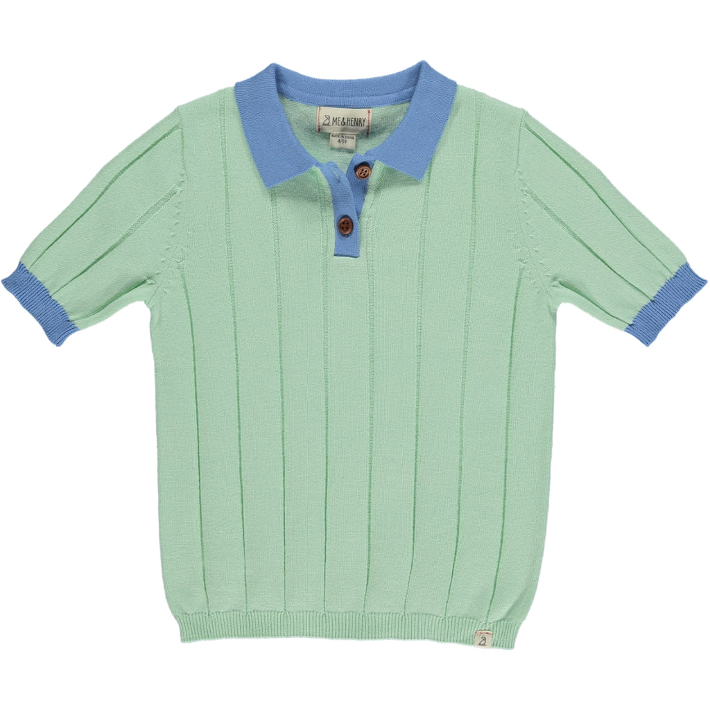 Ollie Mint Knitted Polo
