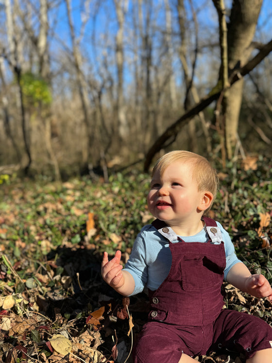 Burgundy HARRISON Cord Overalls