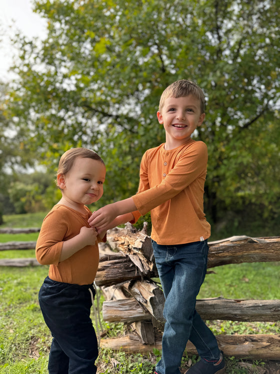 Burnt Orange Rib Aynor Onesie