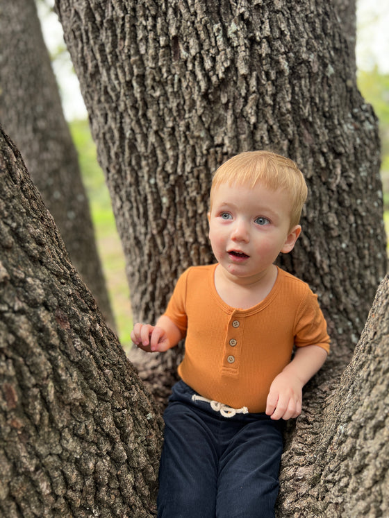 Burnt Orange Rib Aynor Onesie