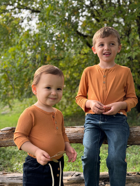 Burnt Orange Rib Aynor Onesie