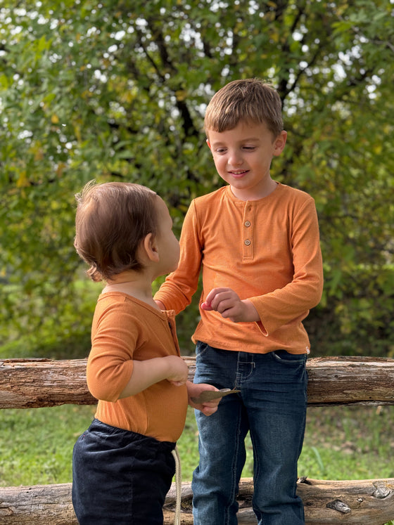 AYNOR Burnt Orange Rib Onesie