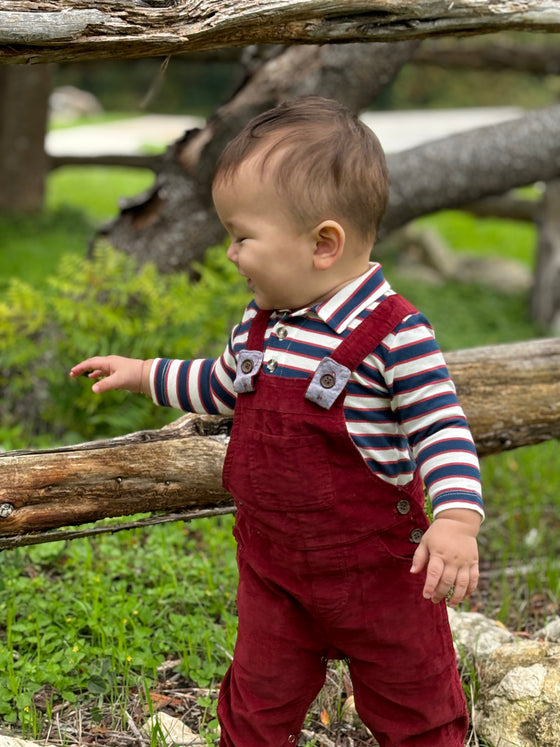 SEYMOUR Navy/Rust/Cream Polo Onesie