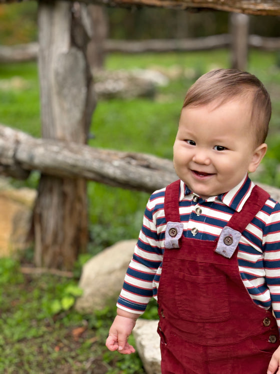 Navy/Rust/Cream SEYMOUR Polo Onesie