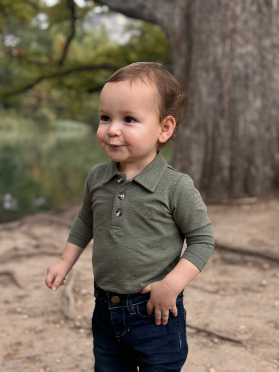 Sage SEYMOUR Pique Polo Onesie