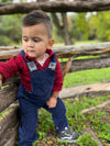 JASPER Red/Black Plaid Woven Onesie