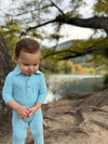 Turquoise/White Stripe KINGSTON Polo Romper