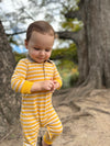 KINGSTON Gold/Beige Stripe Polo Romper