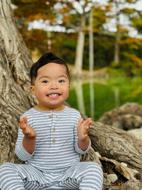 Grey/White MASON Rib Romper