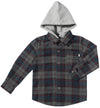 Blue/Grey Plaid ERIN Hooded Shirt