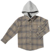 ERIN Beige Plaid Hooded Shirt