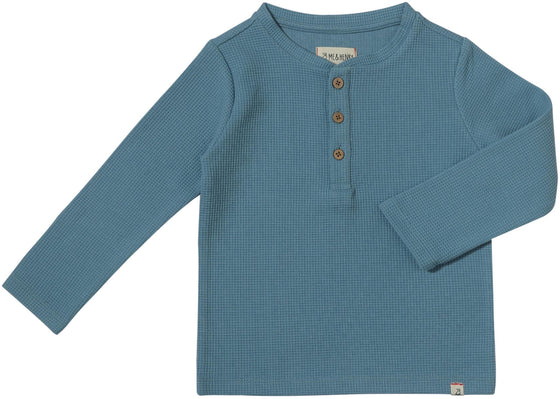 HARVARD Blue Waffle Henley