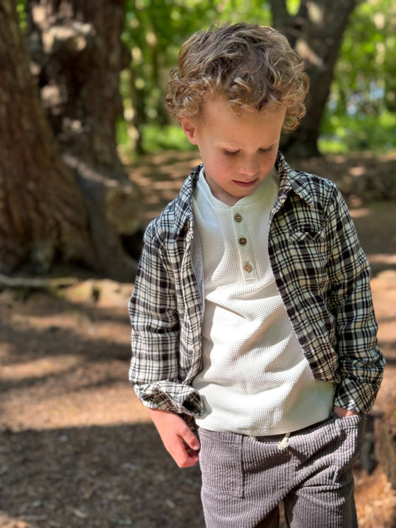 ATWOOD Black/Cream Plaid Woven Shirt
