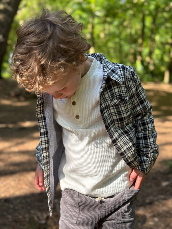 HARVARD White Waffle Henley