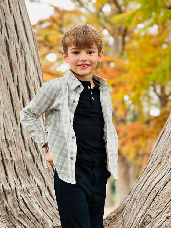 Charcoal ADAMS Ribbed Henley