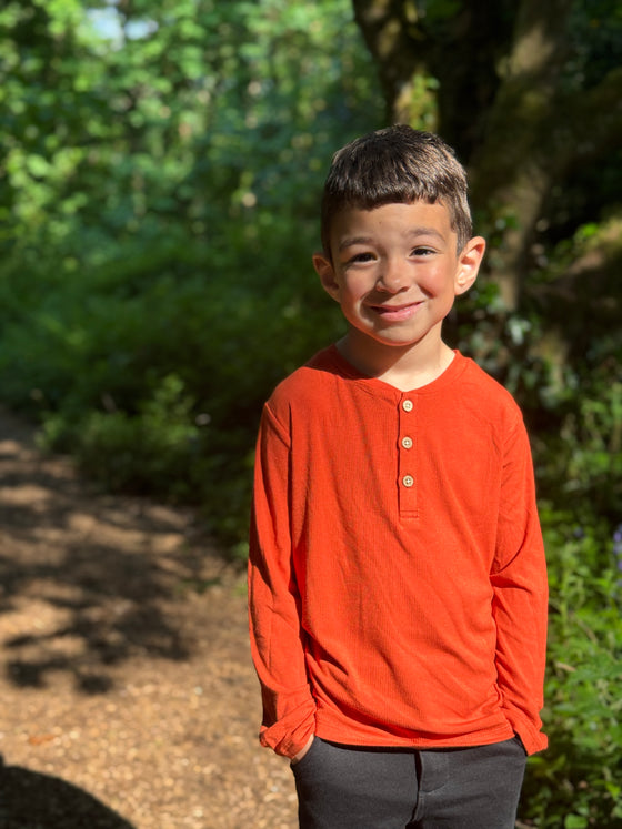 ADAMS Pumpkin Ribbed Henley
