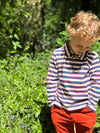 SPENCER Navy/Rust/Cream Pique Polo