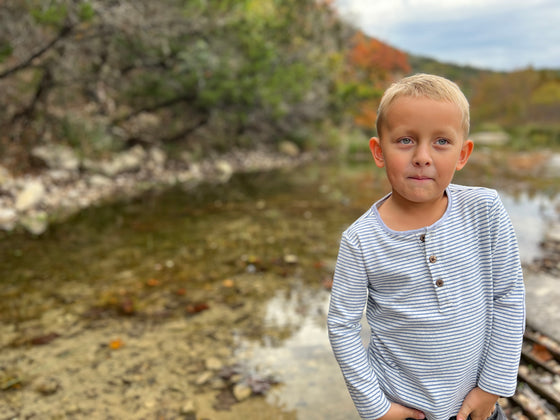 Royal/White Stripe MASCOT Henley