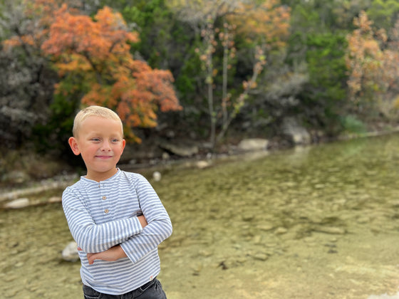 Royal/White Stripe MASCOT Henley