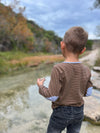 Tan/Black Stripe MASCOT Henley