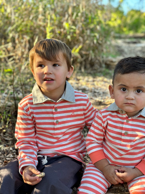 Red/Grey Stripe MIDWAY Polo