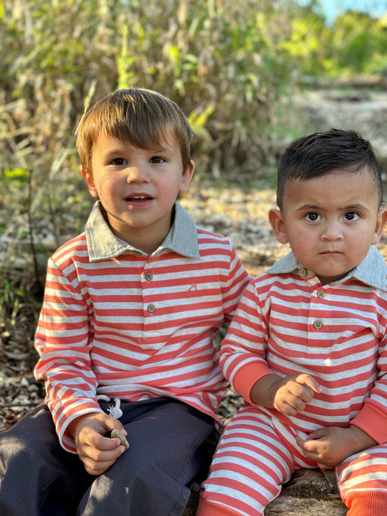 Red/Grey Stripe MIDWAY Polo