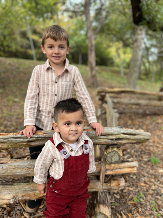 Burgundy HARRISON Cord Overalls