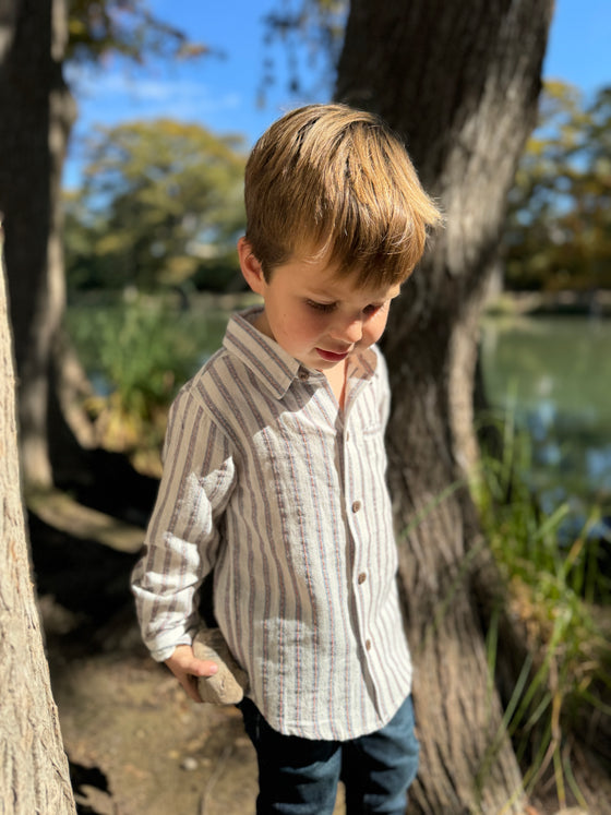 Black/Cream Stripe ATWOOD Woven Shirt