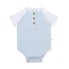  LEAGUE Blue/White Striped Raglan Onesie