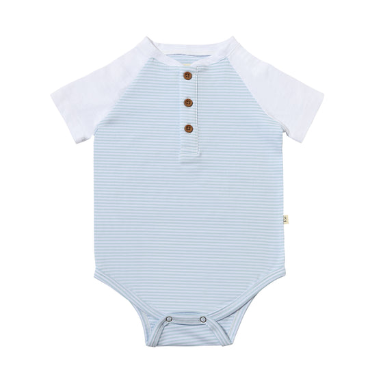 LEAGUE Blue/White Striped Raglan Onesie