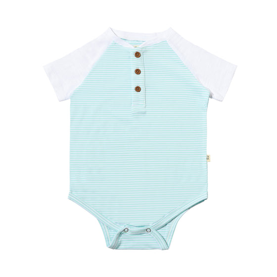 LEAGUE Sky/White Striped Raglan Onesie