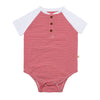 LEAGUE Red/White Striped Raglan Onesie