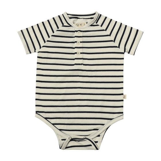 RAGLAN Black/White Stripe Onesie