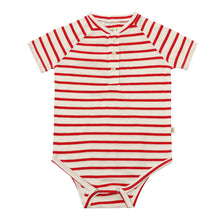  RAGLAN Red/White Stripe Onesie