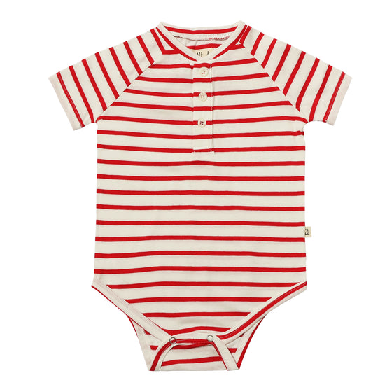 RAGLAN Red/White Stripe Onesie