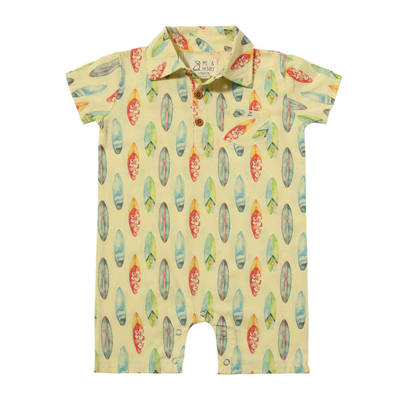 MOLOKAI Lemon Surfboard Printed Romper