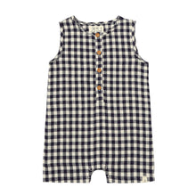  CABIN Navy/Cream Plaid Playsuit