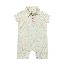  DRIFT Beige/Blue Fish Printed Polo Romper