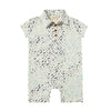 DRIFT Navy/Blue Fish Printed Polo Romper