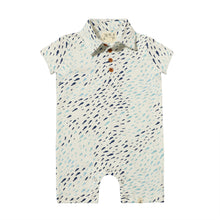  DRIFT Navy/Blue Fish Printed Polo Romper