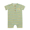 CAMBORNE Yellow/Blue Multi Striped Ribbed Henley Romper