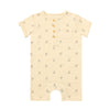 MARTINGALE Cream Henry Print Henley Romper