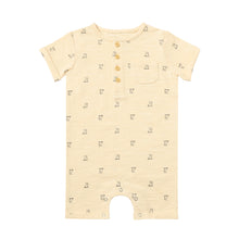  MARTINGALE Cream Henry Print Henley Romper