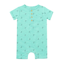  MARTINGALE Aqua Henry Print Henley Romper