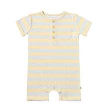  MARTINGALE Blue/Cream Thick Stripe Henley Romper