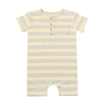  MARTINGALE Grey/Cream Thick Stripe Henley Romper