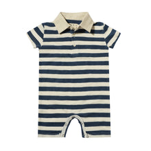  SALTASH Navy/White Stripe Polo Romper